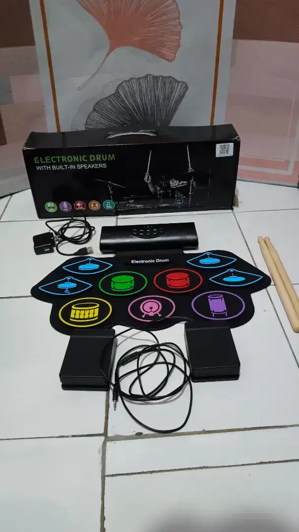 Rixton electronic drum set 9 pads roll up