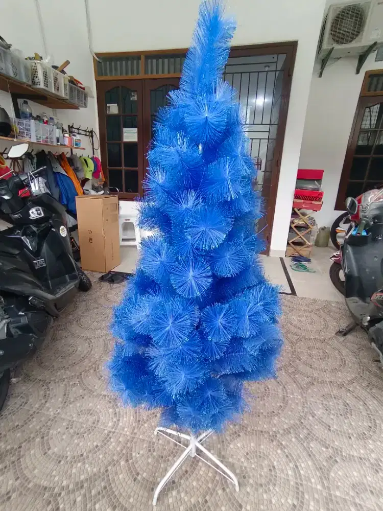 Jual Pohon Natal Glitter Blue uk. 150 cm