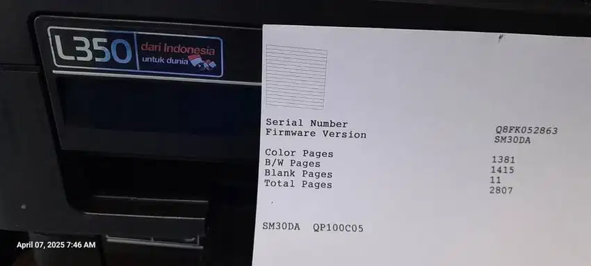 print scan copy epson L350 black aja normal (full) utk invoice/nota