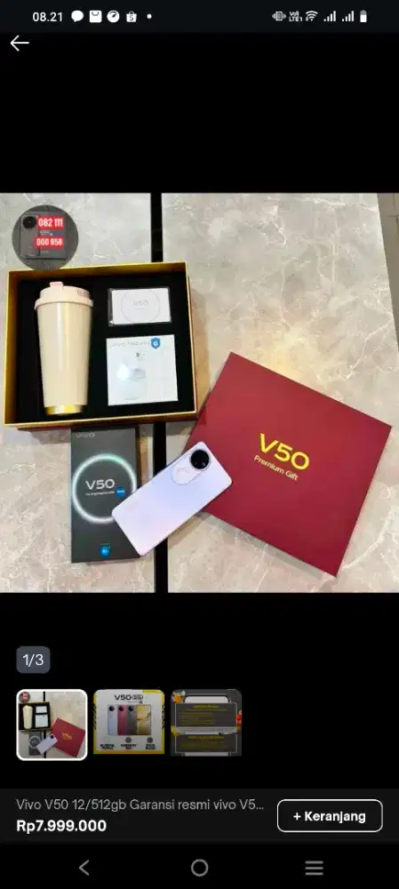 Vivo V50 12/256gb baru segel bonus gift box barang Po garansi 2 tahun
