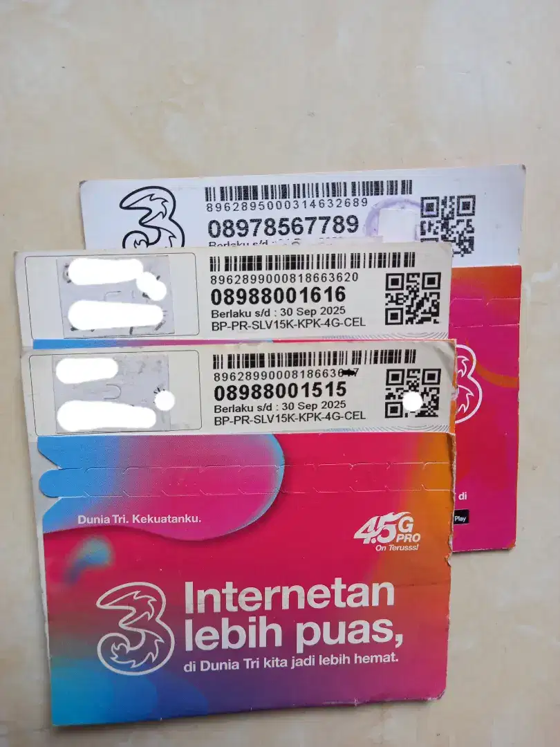 three tri 11 digit nomor cantik