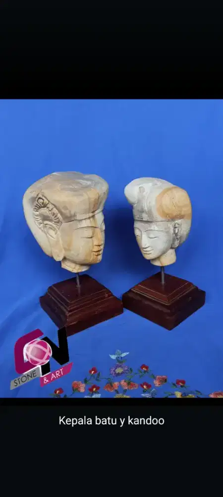 Patung kepala bahan batu