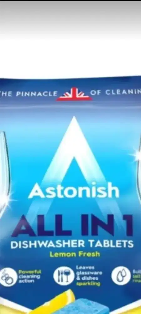 Astonish tablet dishwasher ada 29 buah = Rp 100 ribu