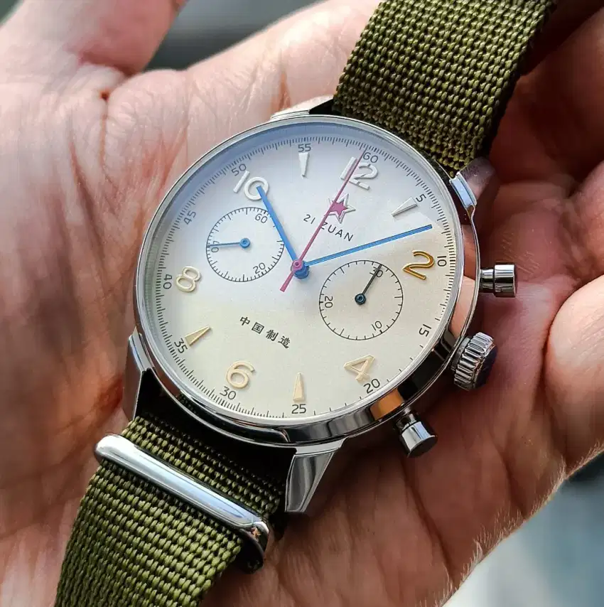 Jam Tophill Pilot Seagull 1963 Chronograph New Fullset