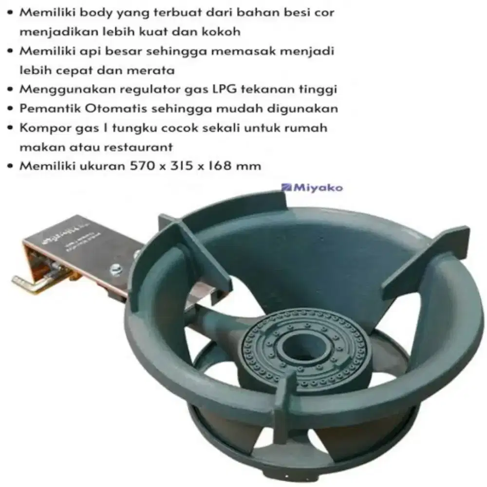 Kompor Gas Miyako Tekanan Tinggi High Pressure Wos MH-388
