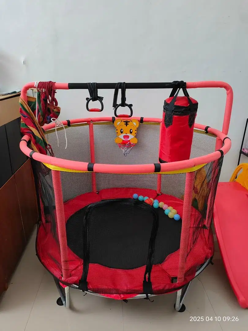 NEGO Tipis BNIB // trampolin SPEED anak jumbo warna merah lengkap BARU