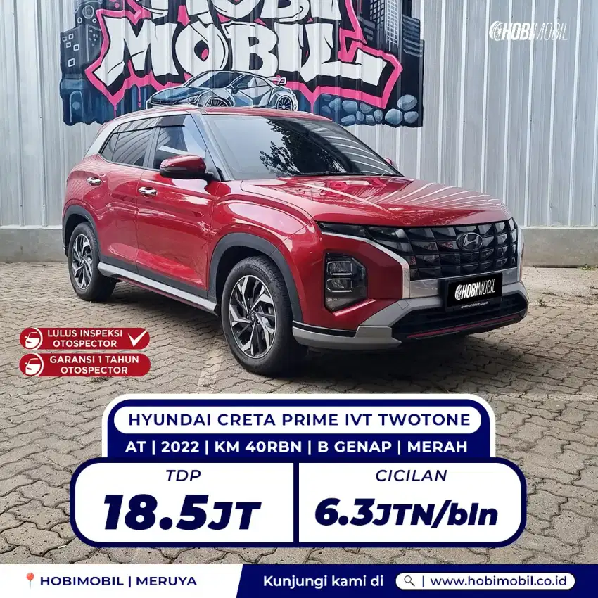 Creta prime at 2022 tdp 18.5jt gratis 3 bulan cicilan