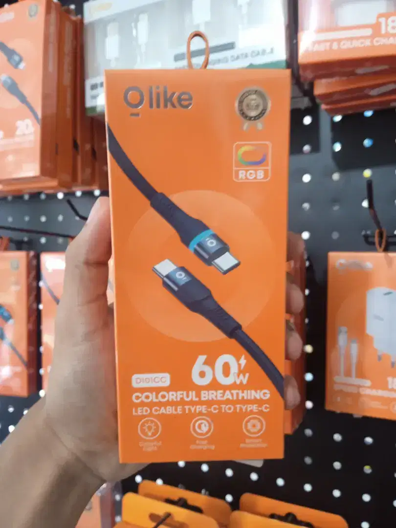 KABEL Type C to Type C OLIKE D101CC 60W 1M LED Grey
