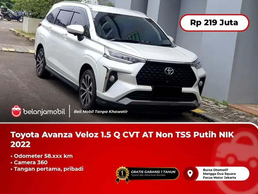 Toyota Avanza Veloz 1.5 Q 2022 CVT 2021 AT 2023 Non TSS 2020