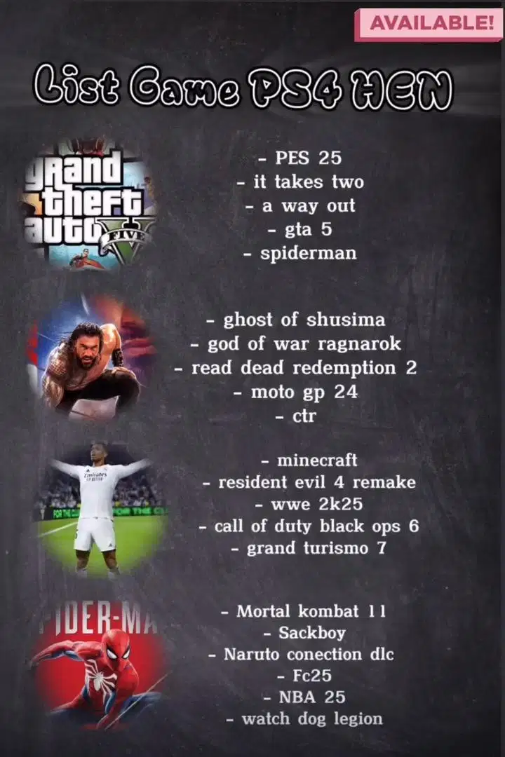 Isi game ps4 palembang