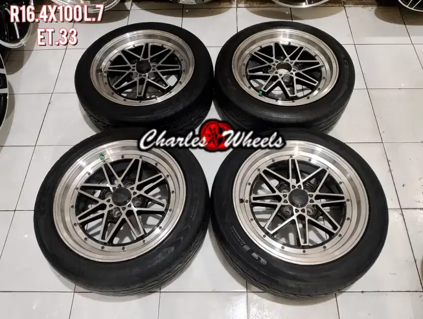 Jual velg + ban equid r16 4x100 jazz brio yaris raize rocky dll