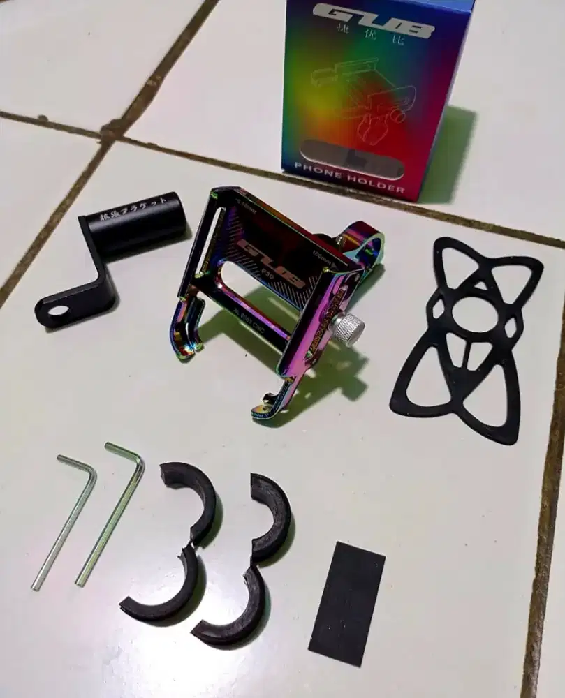 Holder GUB P30 Rainbow + Bracket (kondisi baru)