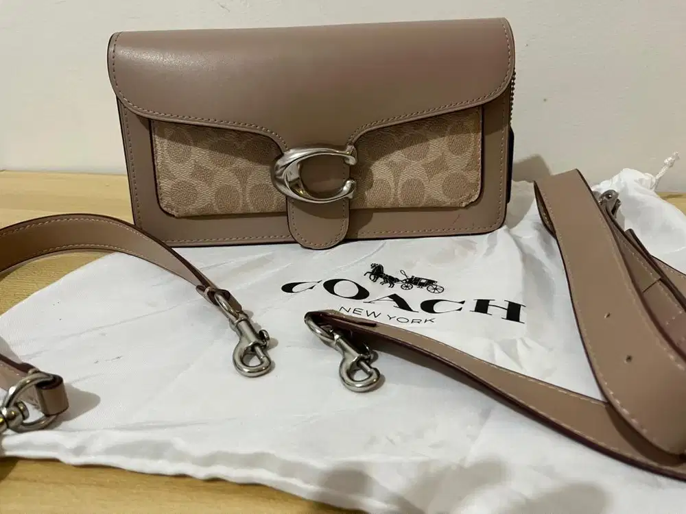 Coach Tabby Shoulder 26 Beige ada tali pendek dan panjang