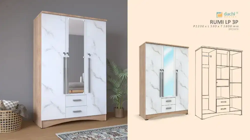 Lemari pakaian 3pintu