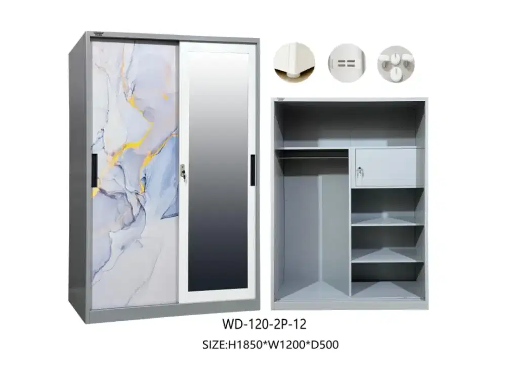 Lemari pakaian 2pintu besi