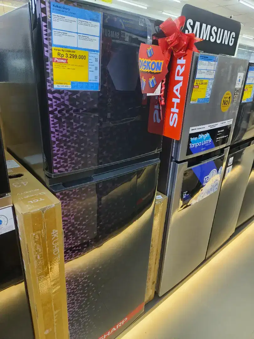 Promo cicilan kulkas sharp 2 pintu di erablue ciomas