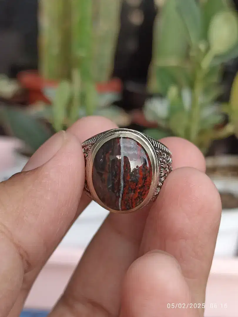 Cincin batu badar besi kebumen motif kendit size kantoran