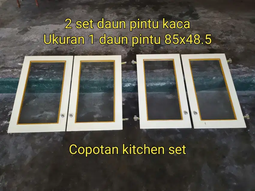 Borongan 2 set daun pintu kaca 3 set daun pintu polos ex kitchen set