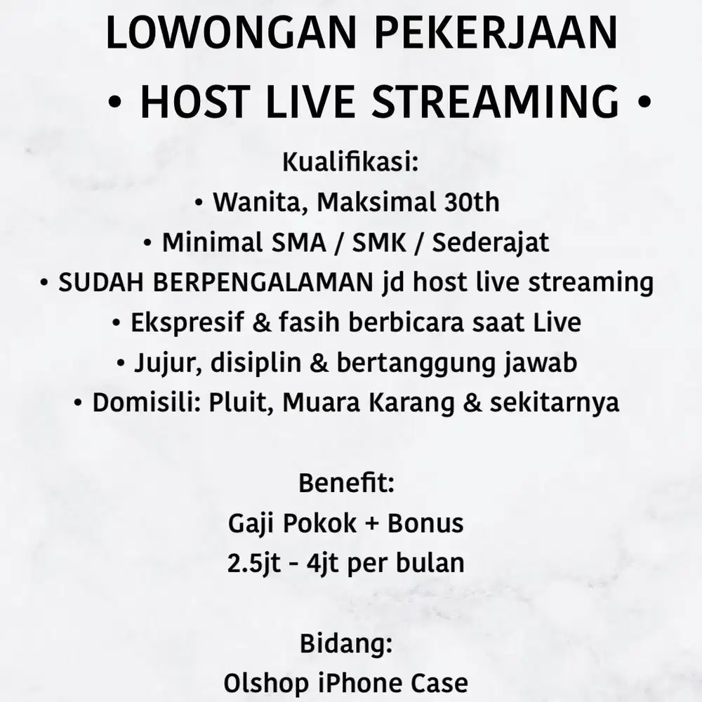 Host live berpengalaman