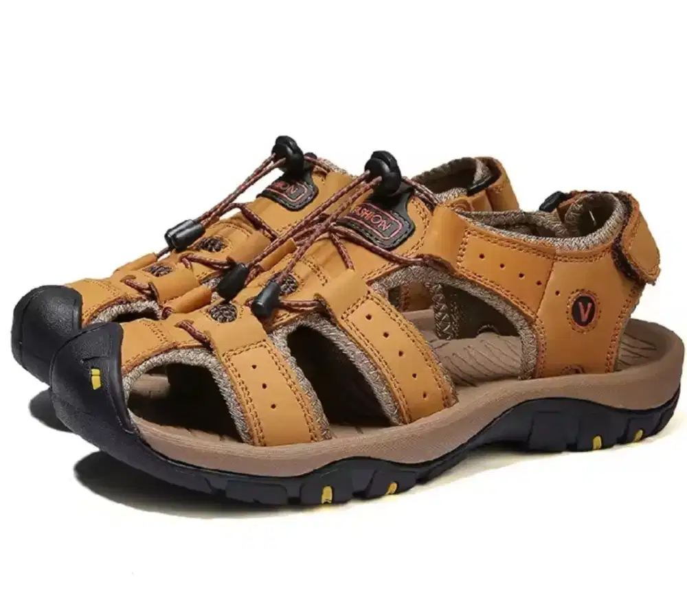 Sandal Gunung MTB Sendal Pria Gunung Hiking Kulit Outdoor Handmade 011