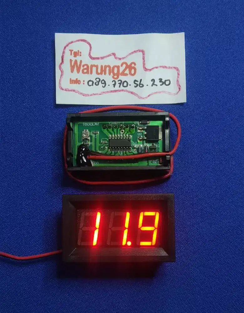 Volt Meter DC 100V 2 Kabel Kota Malang Gratis Antar