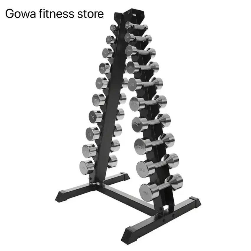 Dumbbell Chrome + Rak Segitiga 1 - 10 kg