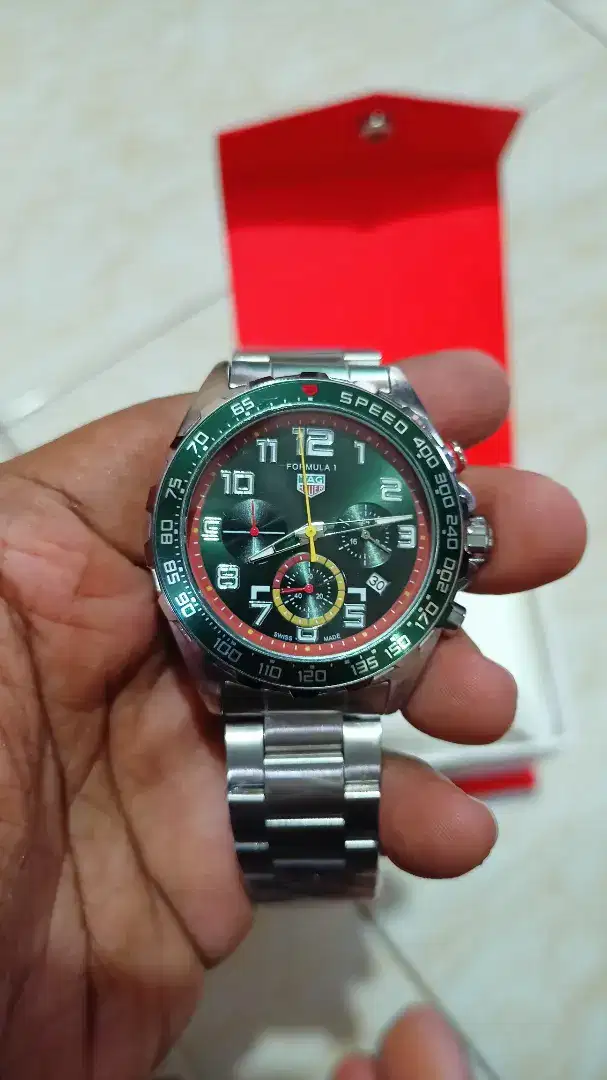 Jam tangan Cowok Rantai Crono aktif semua lengkap dengan Box