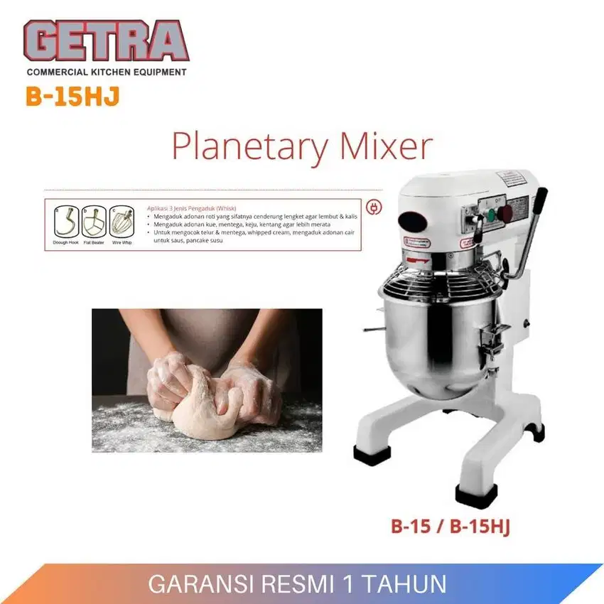 GETRA B-15HJ / B 15 HJ / B15 Planetary Mixer Pengaduk Adonan Roti 15 L