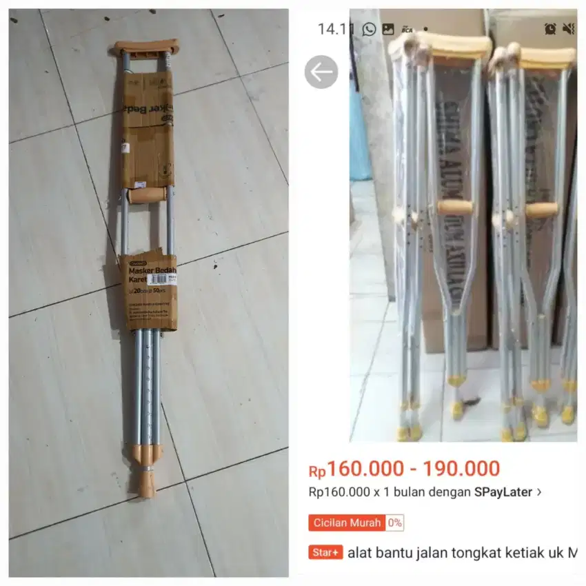 Alat bantu jalan tongkat ketiak onemed