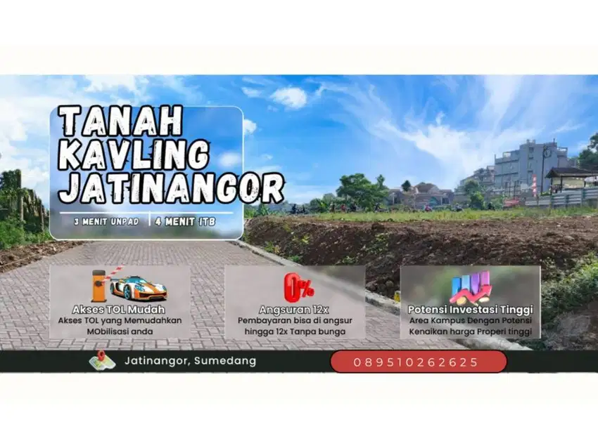 Tanah Di Jatinangor dekat Kampus ITB & UNPAD