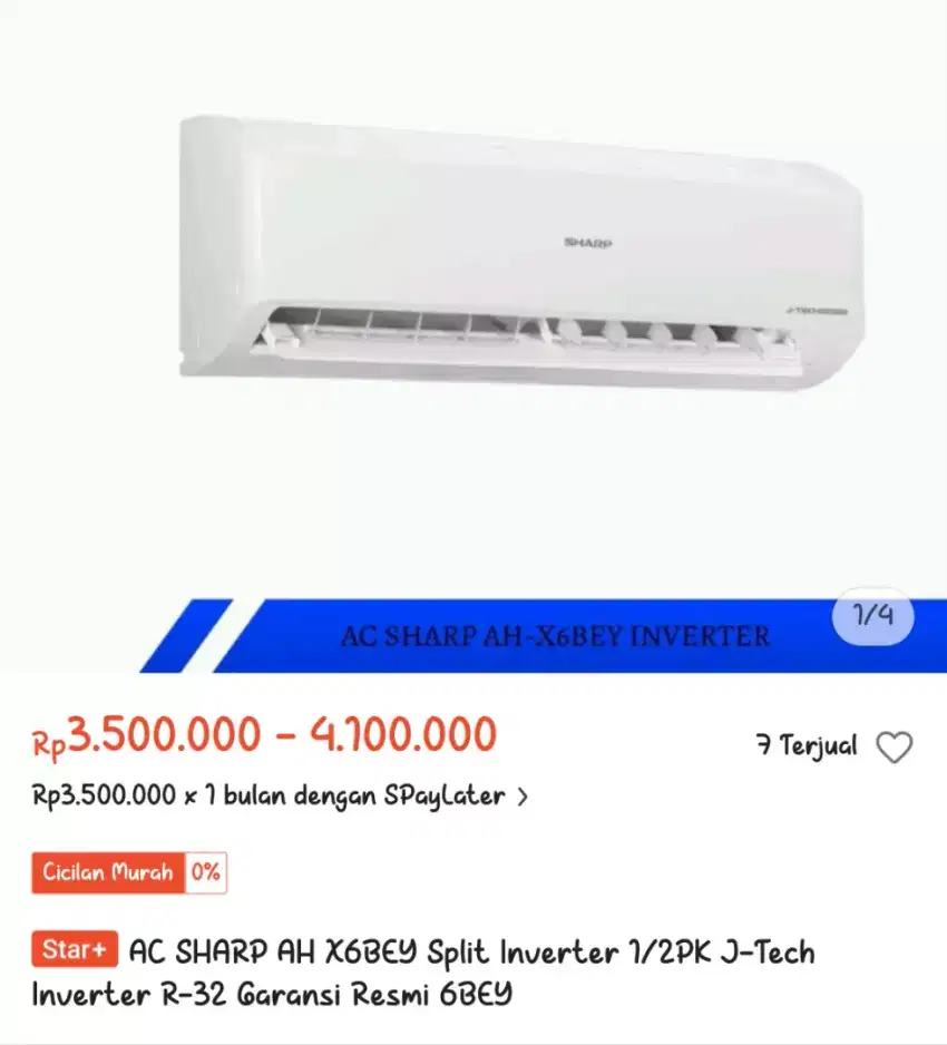 AC SHARP INVERTER AH-X6BEY