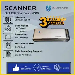 Scanner Portable Fujitsu ScanSnap S1300i Bisa Duplex Otomatis n Folio