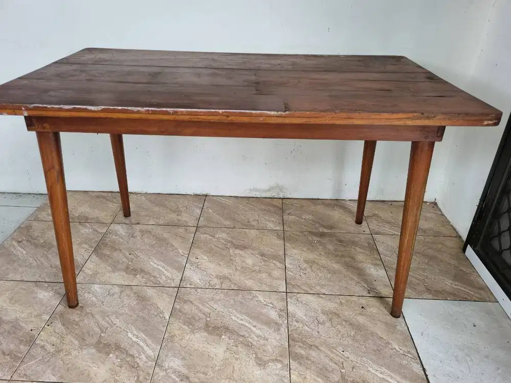 Meja Makan Kayu Jati Kuat Kokoh 130x70