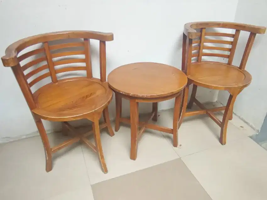Kursi bangku set teras kayu