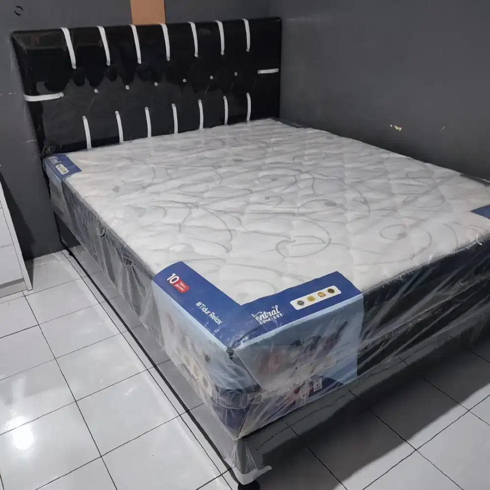 Set kasur sepringbet central delux plus pocket uk180×200cm