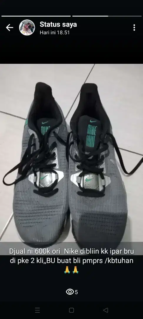 Spatu dijual ajh ni BU ,hrga bisa nego