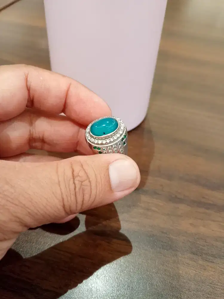 Batu cincin bacan Kristal ring perak