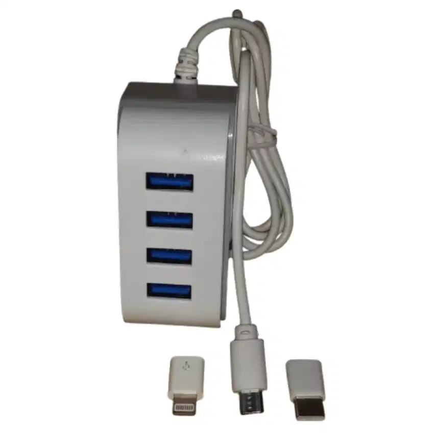 Adaptor Fast Charger 4 Port USB Kabel Micro Konektor ke TypeC / Iphone