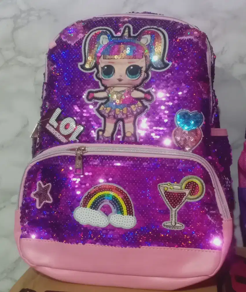 Tas Ransel Sequin LOL LED (NEW)