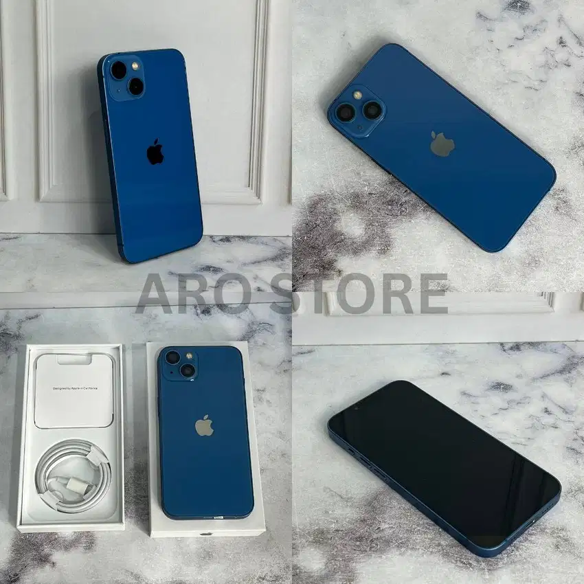 iphone 13 128Gb inter fullset second like new bekas - Biru