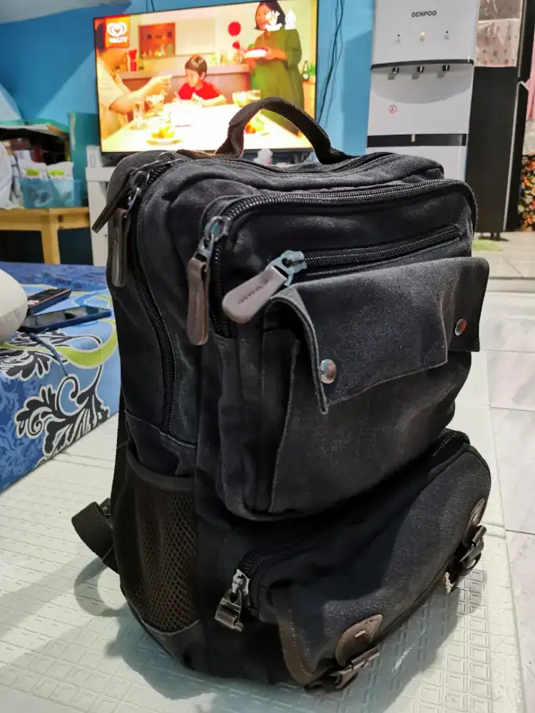 Tas Ransel Backpack Kanvas Tebal