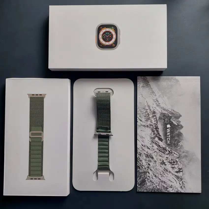 APPLE WATCH ULTRA 49MM TITANIUM GREEN ALPINE LOOP M EX GARANSI INTER