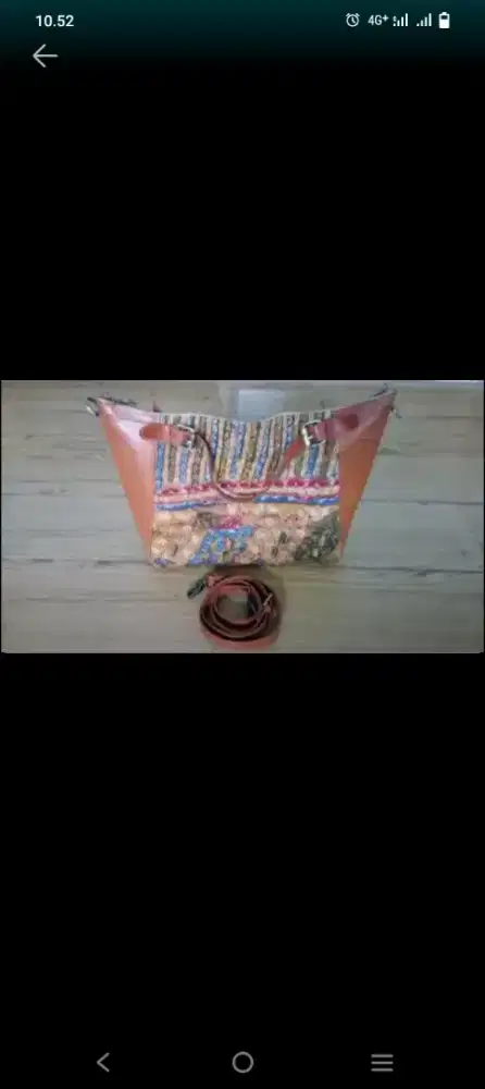 Tas kulit kombinasi batik