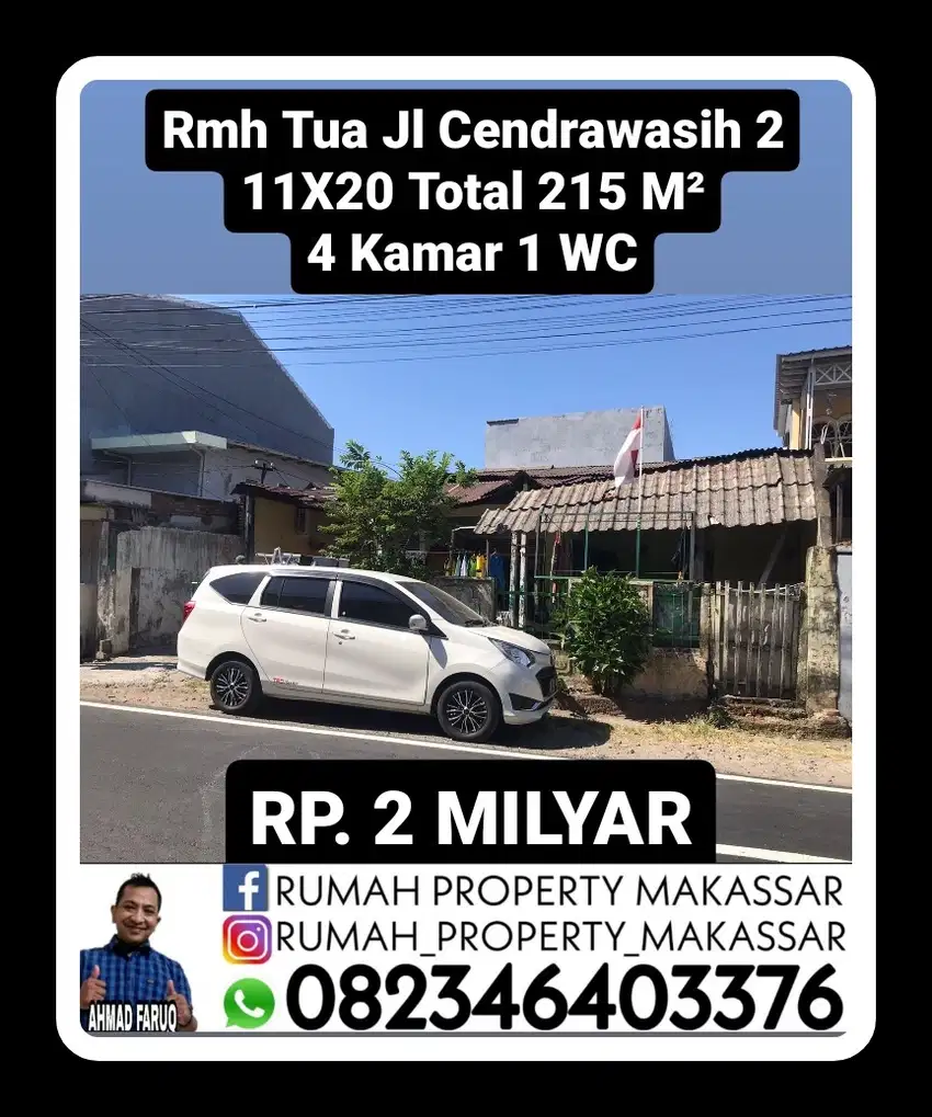 Rumah Tua Jl Cendrawasih 2 11X20 Total 215 M² 4 Kamar 1 WC