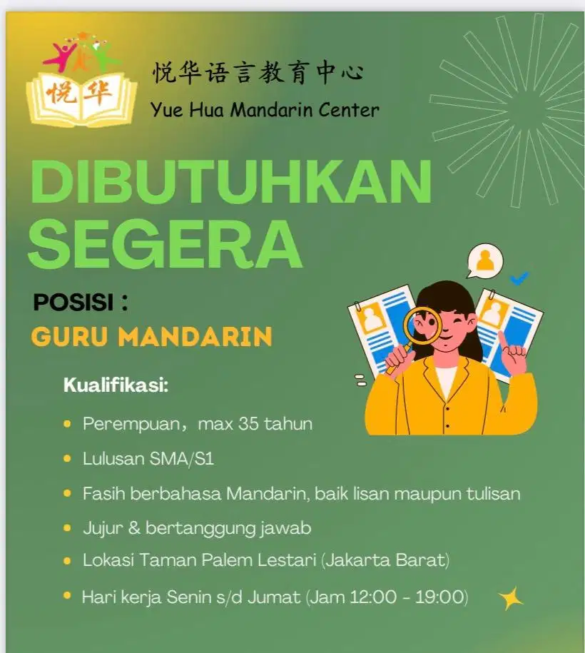 Lowongan guru mandarin
