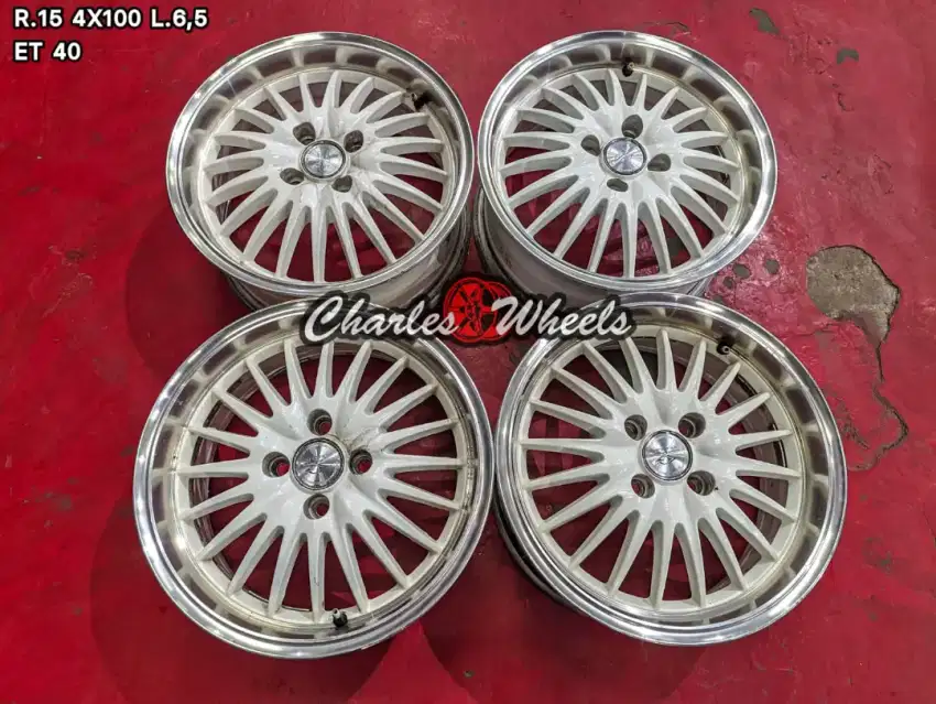 Jual velg + ban lenge r15 4x100 sudah include ban seken