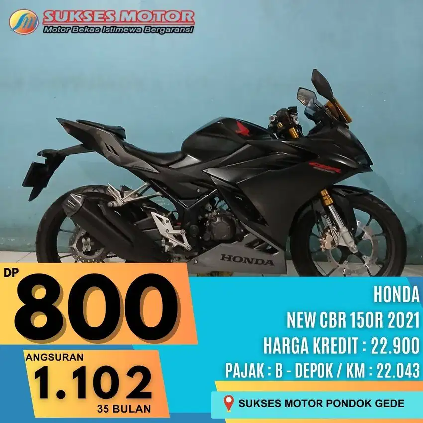 HONDA CBR 150R TH 2021 HITAM SYARAT KTP KK DP MULAI 800RB