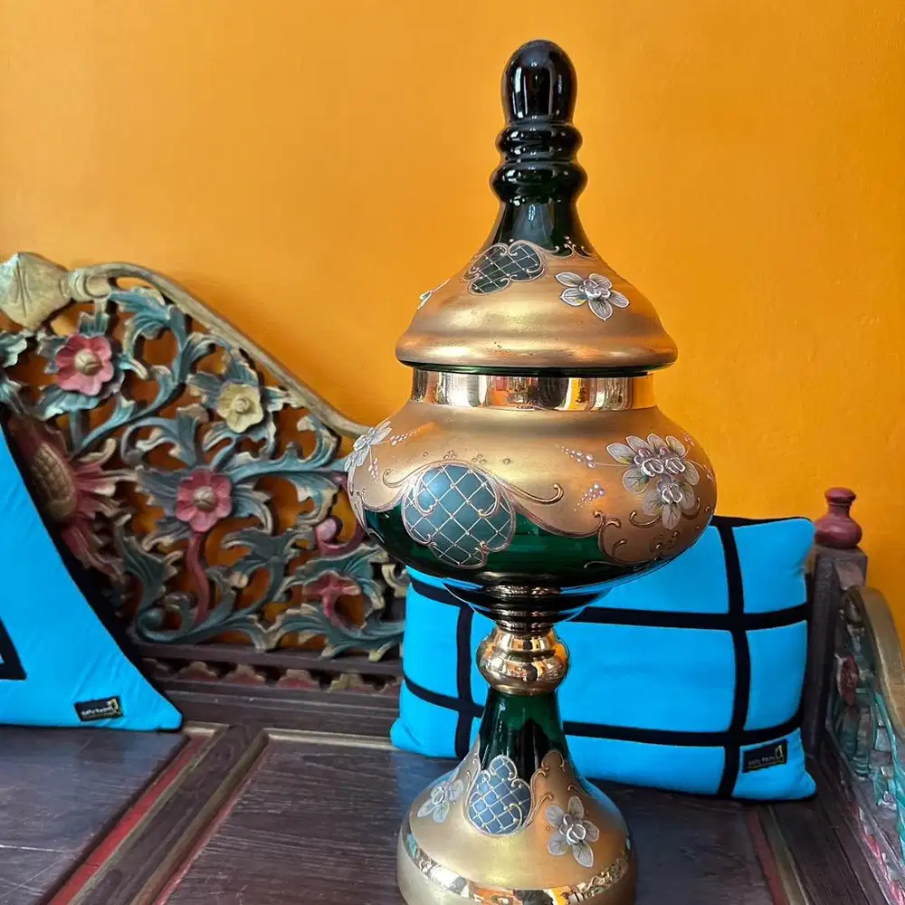 Kristal Bohemia Boro Biru Toples Gede tinggi +-50-52cm