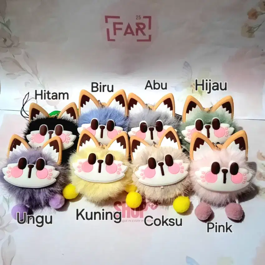 Gantungan Kunci Rubah bulu Lucu Gemoy Karakter Kekinian