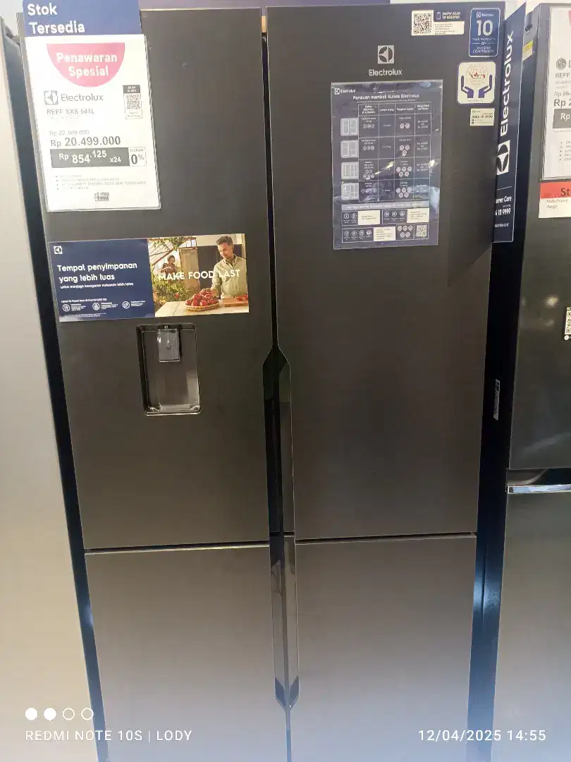 Kulkas electrolux 541LTR with dispenser cicilan ringan tanpa dp